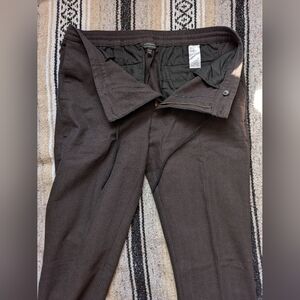 Banana Republic Mason Athletic Tapered Dark Brown Herringbone Brushed Pants